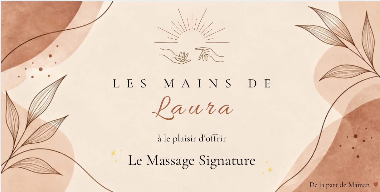 Modèle recto de la carte cadeau Les mains de Laura
